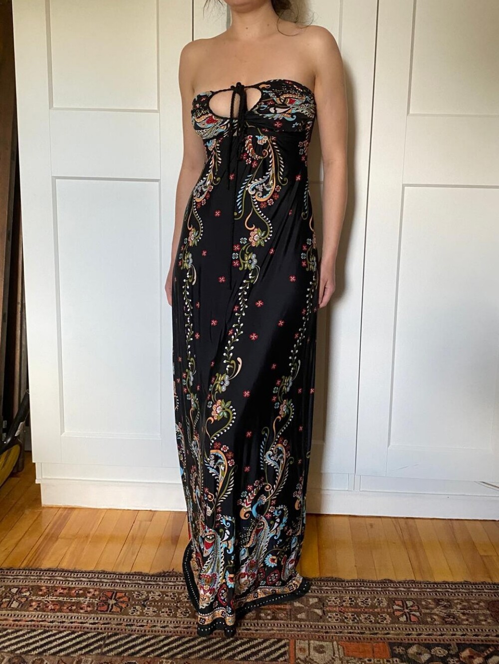 Vintage Le Chateau Tube Or Halter Top Maxi Dress - Picture 1 of 3